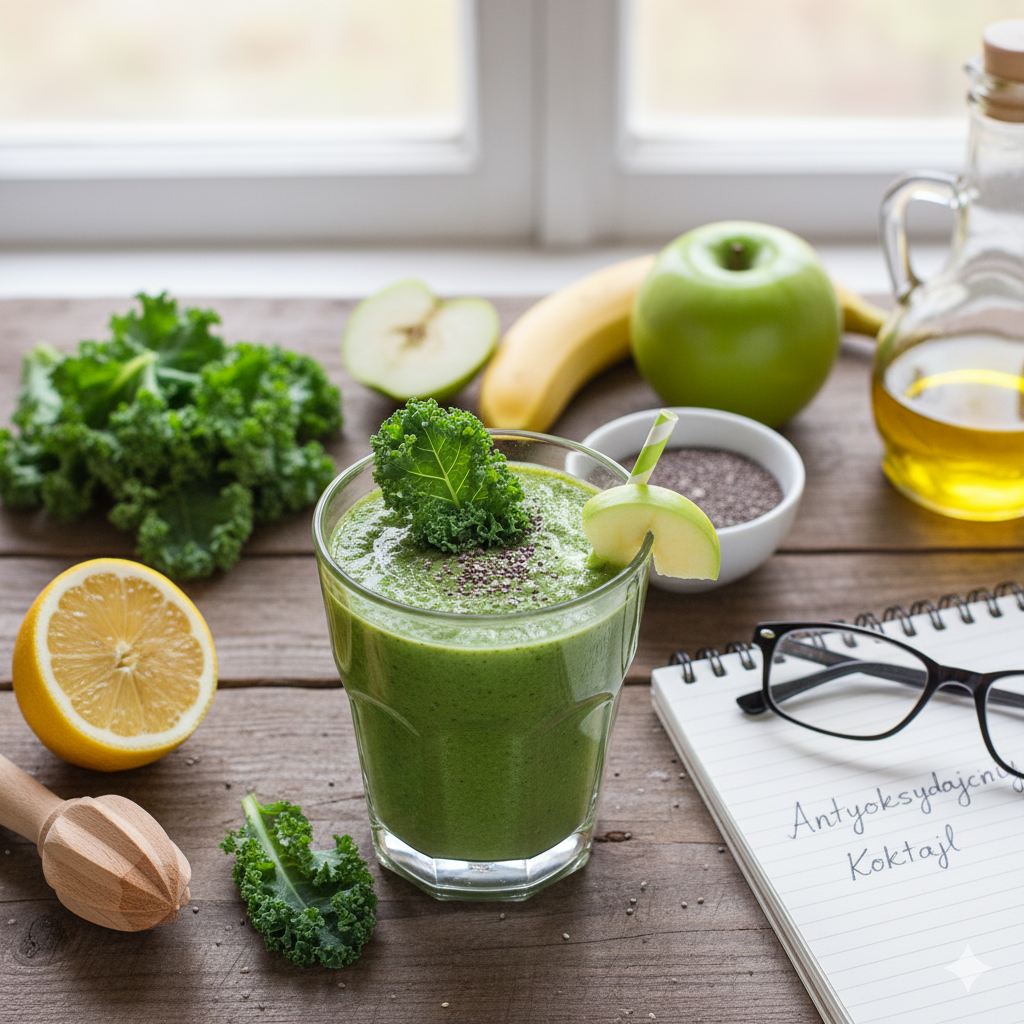 Antyoksydacyjny Koktajl Wzmacniający z Jarmużu