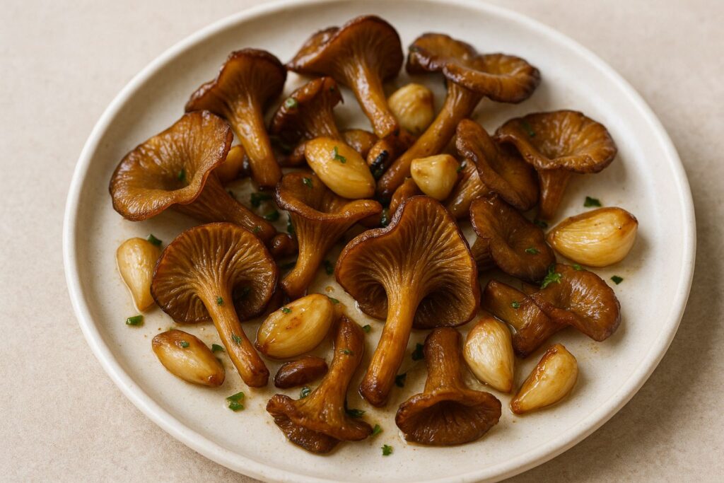 Pieprzniki duszone na maśle z czosnkiem i ziołami