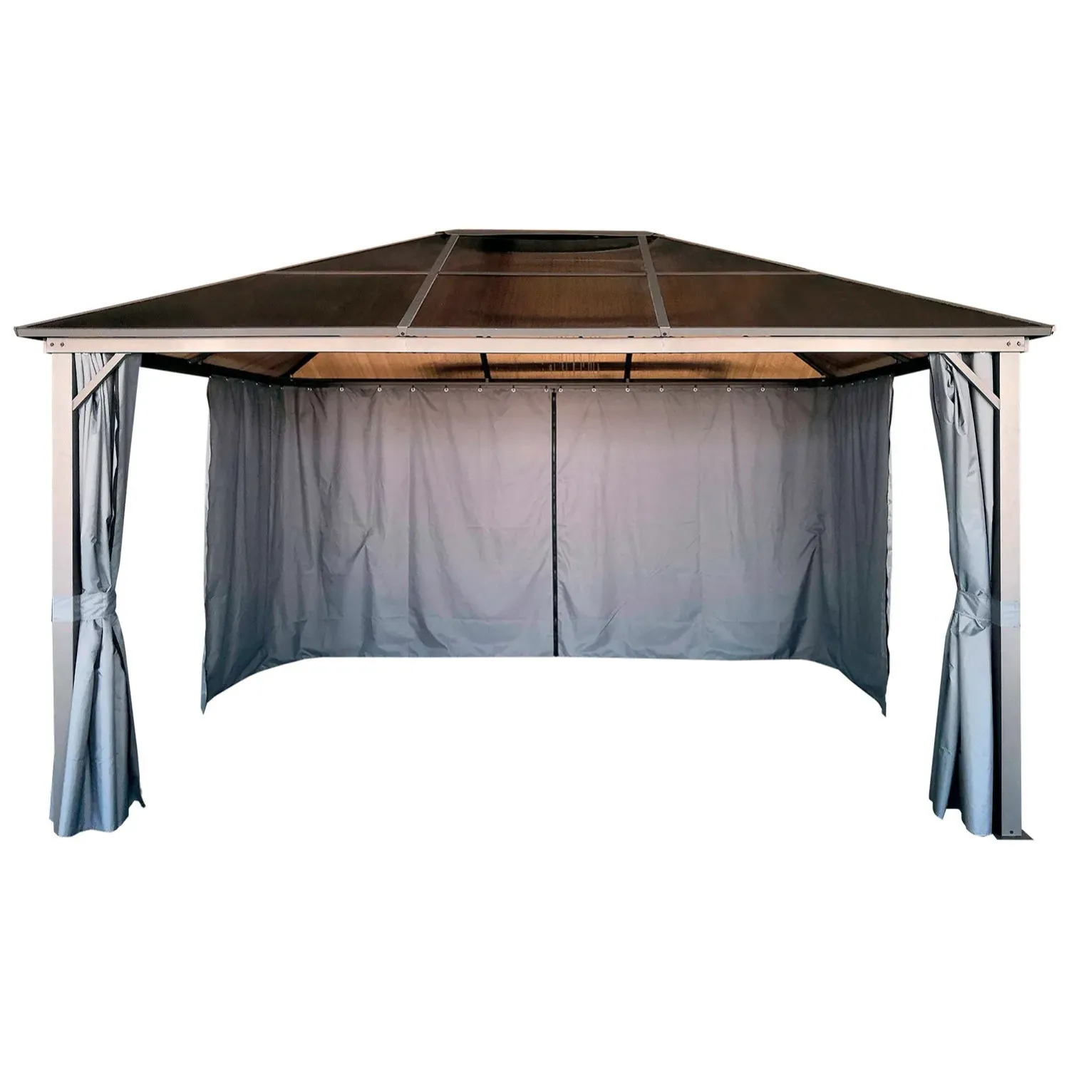 Pawilon ogrodowy aluminiowo-poliwęglanowy z zasłonami - 3x4m